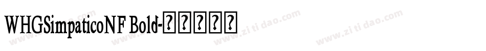 WHGSimpaticoNF Bold字体转换